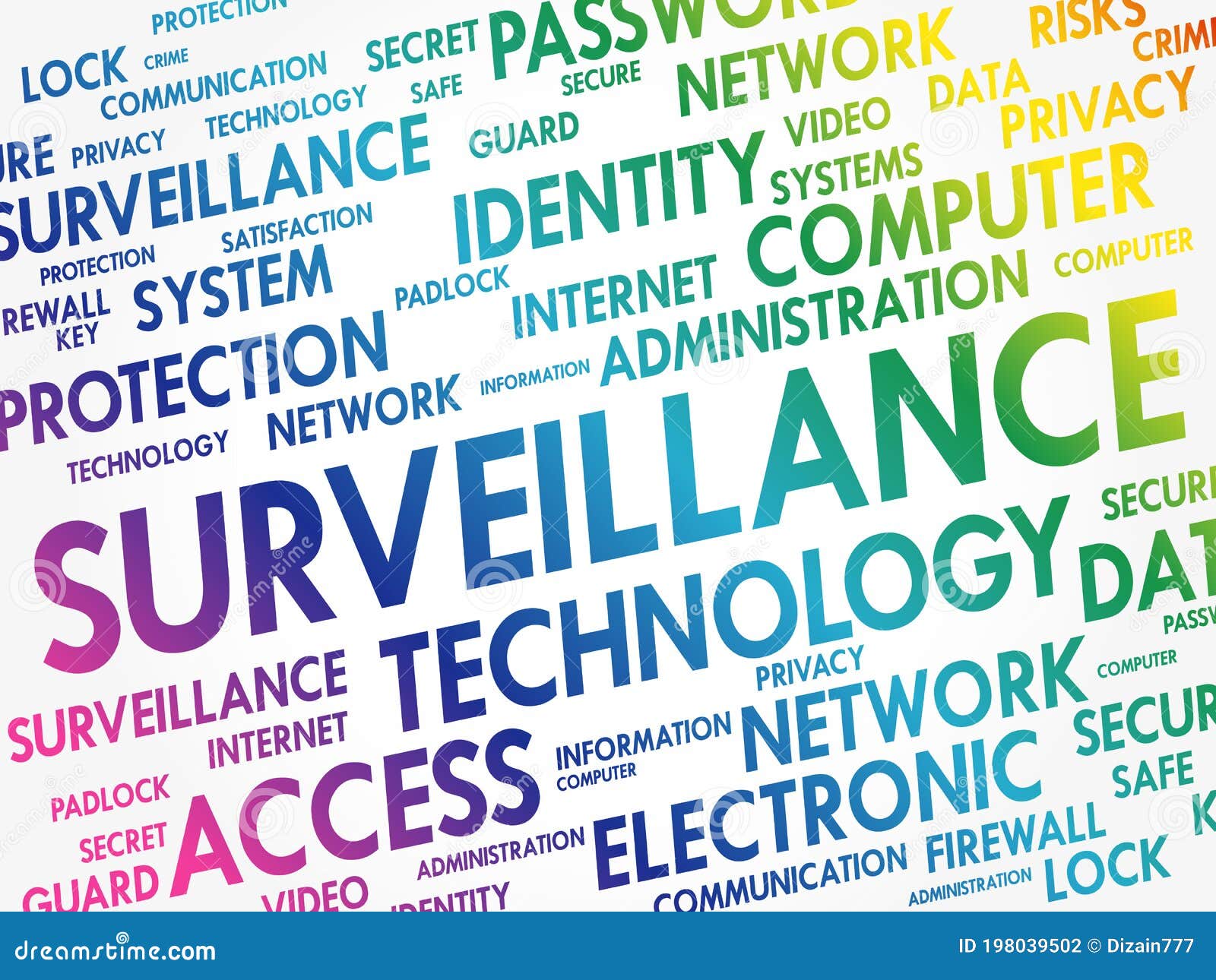 Surveillance Word Cloud Concept Stock Illustration Illustration of