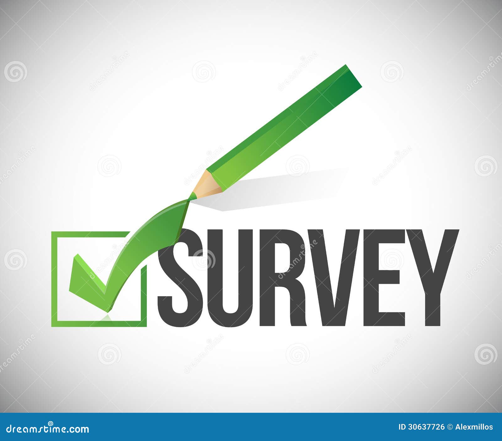 Survey Checkmark And Pencil Illustration Royalty Free Stock Image