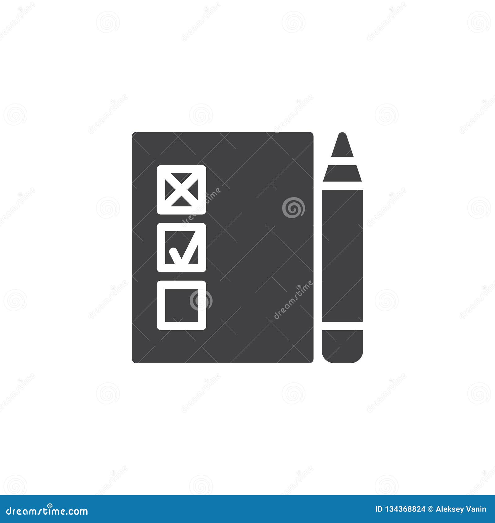 Download Survey list vector icon stock vector. Illustration of checklist - 134368824