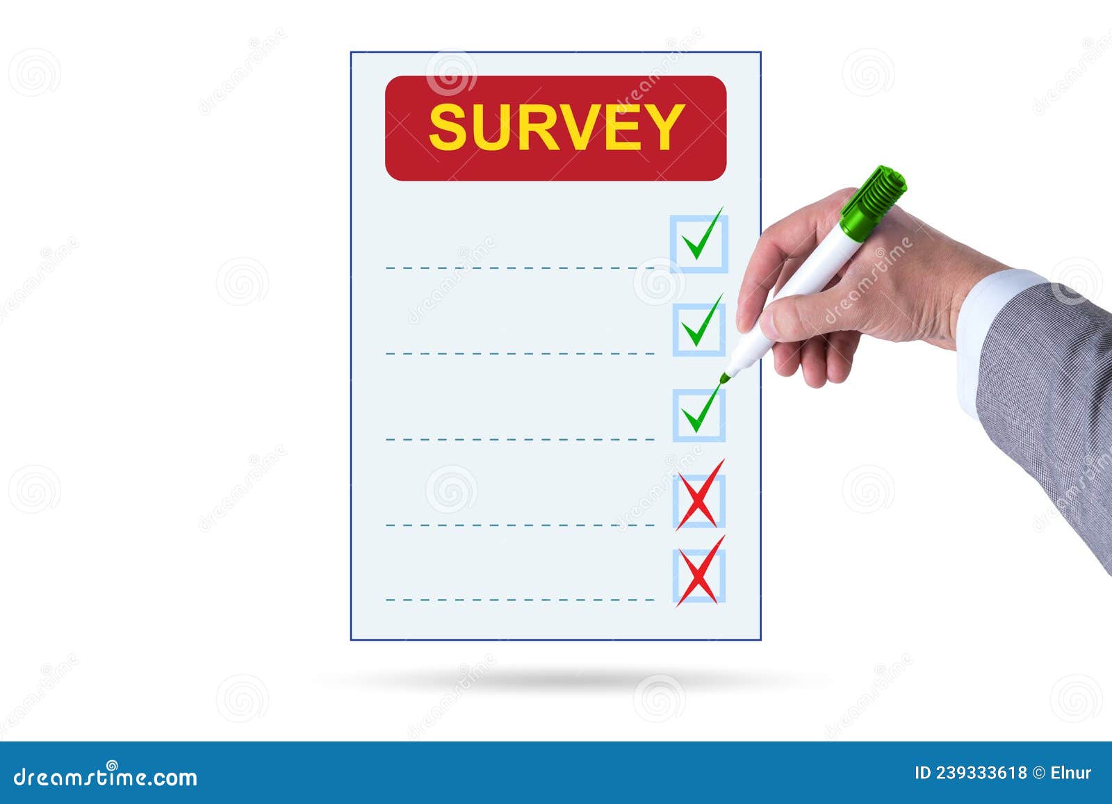 Survey Questionnaire with Tick Boxes Stock Photo - Image of quality ...