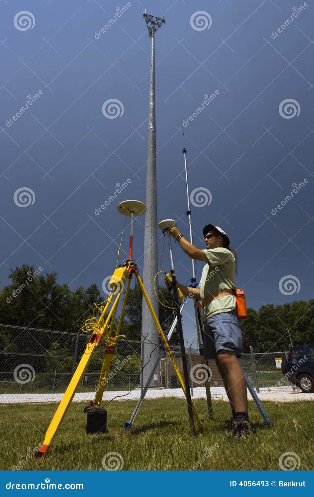 Surveying during Spring Time Stock Image Image of global, land 4056493