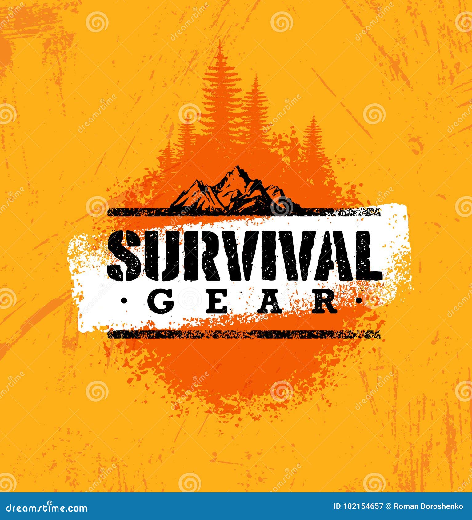 survival gear extreme outdoor adventure creative   concept on rough stained background