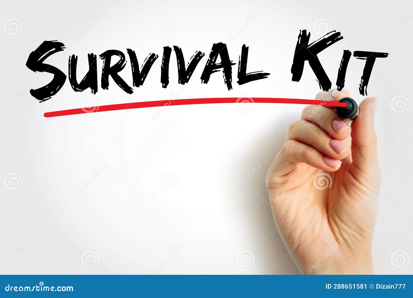Survival Kit Text Quote, Concept Background Stock Image Image of