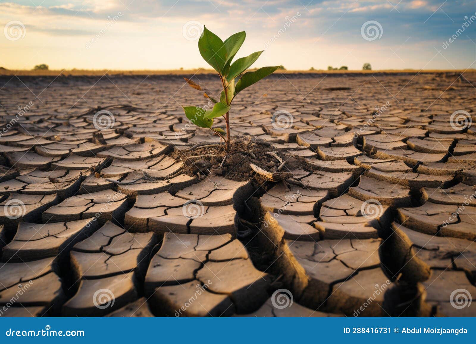 surviving the drought, a tree stands resilient on cracked ground