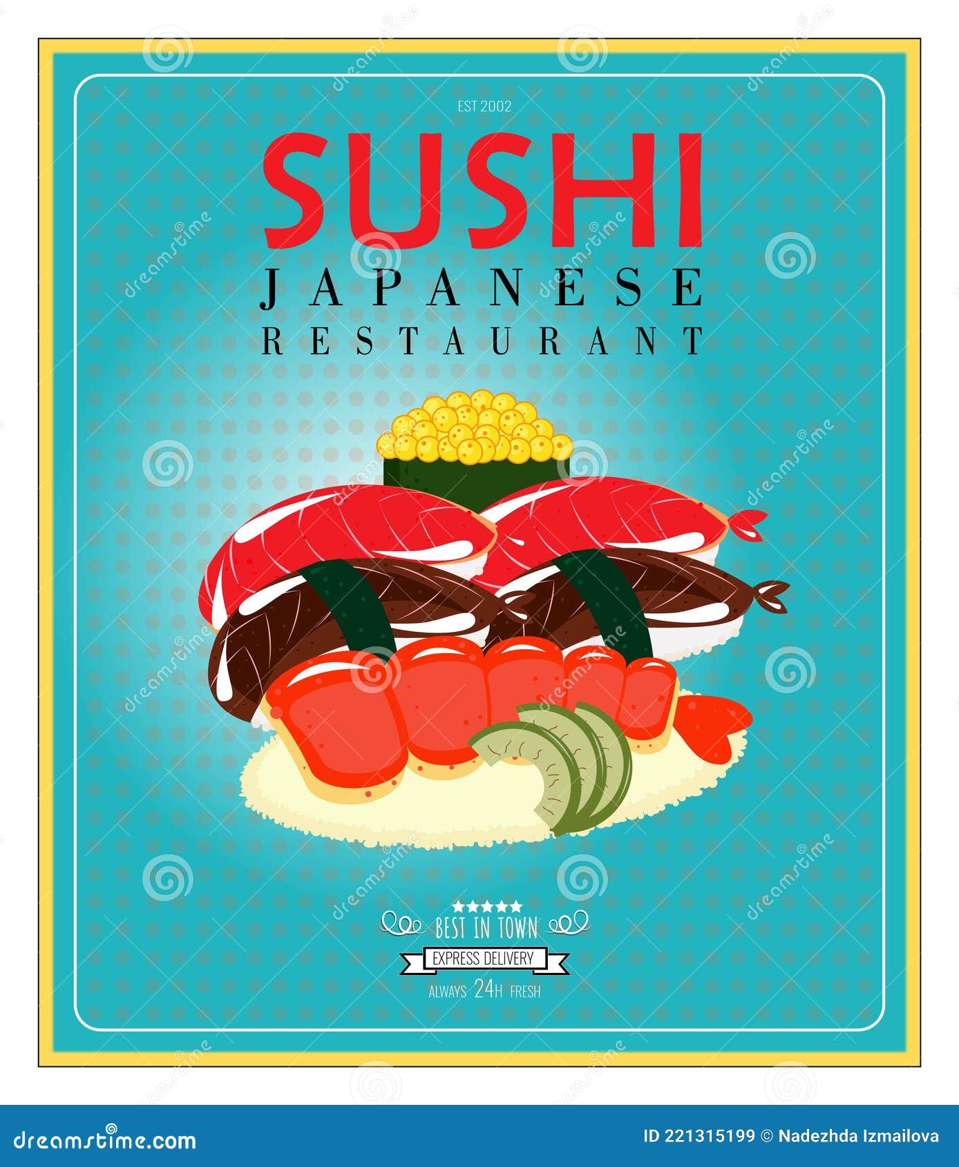 Simple Japanese Style Traditional Style Sushi Restaurant Stock