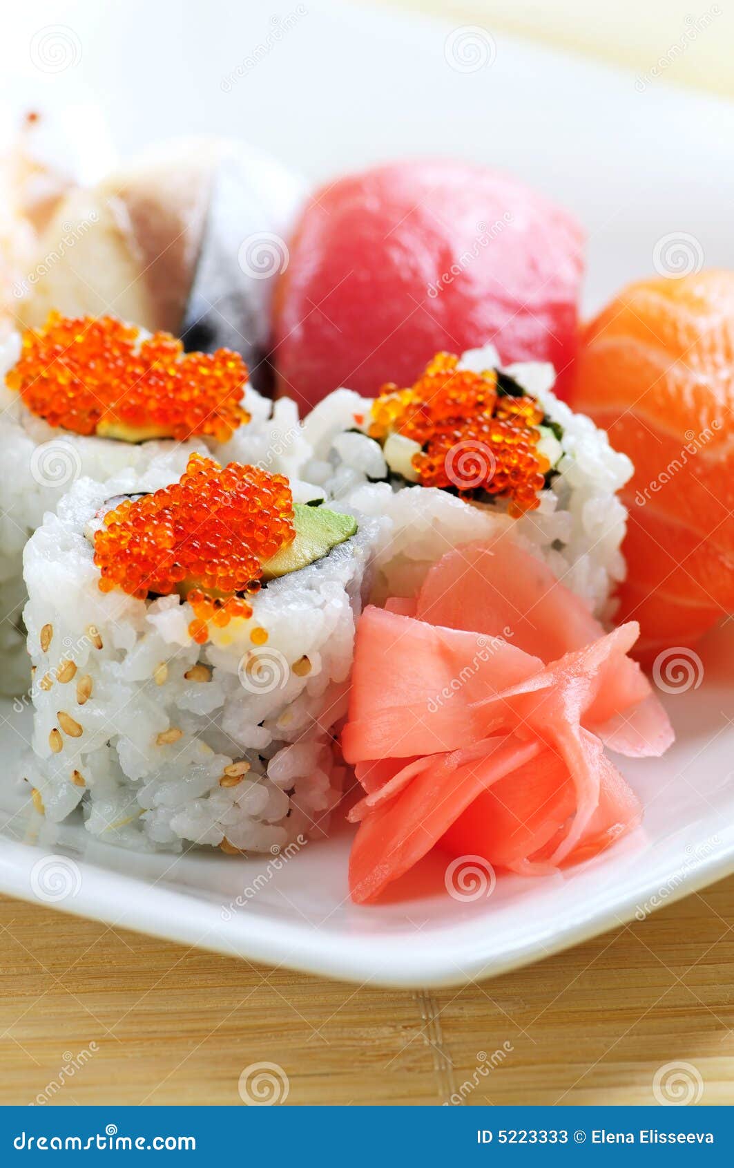 Sushi and california rolls stock image. Image of japanese - 5223333