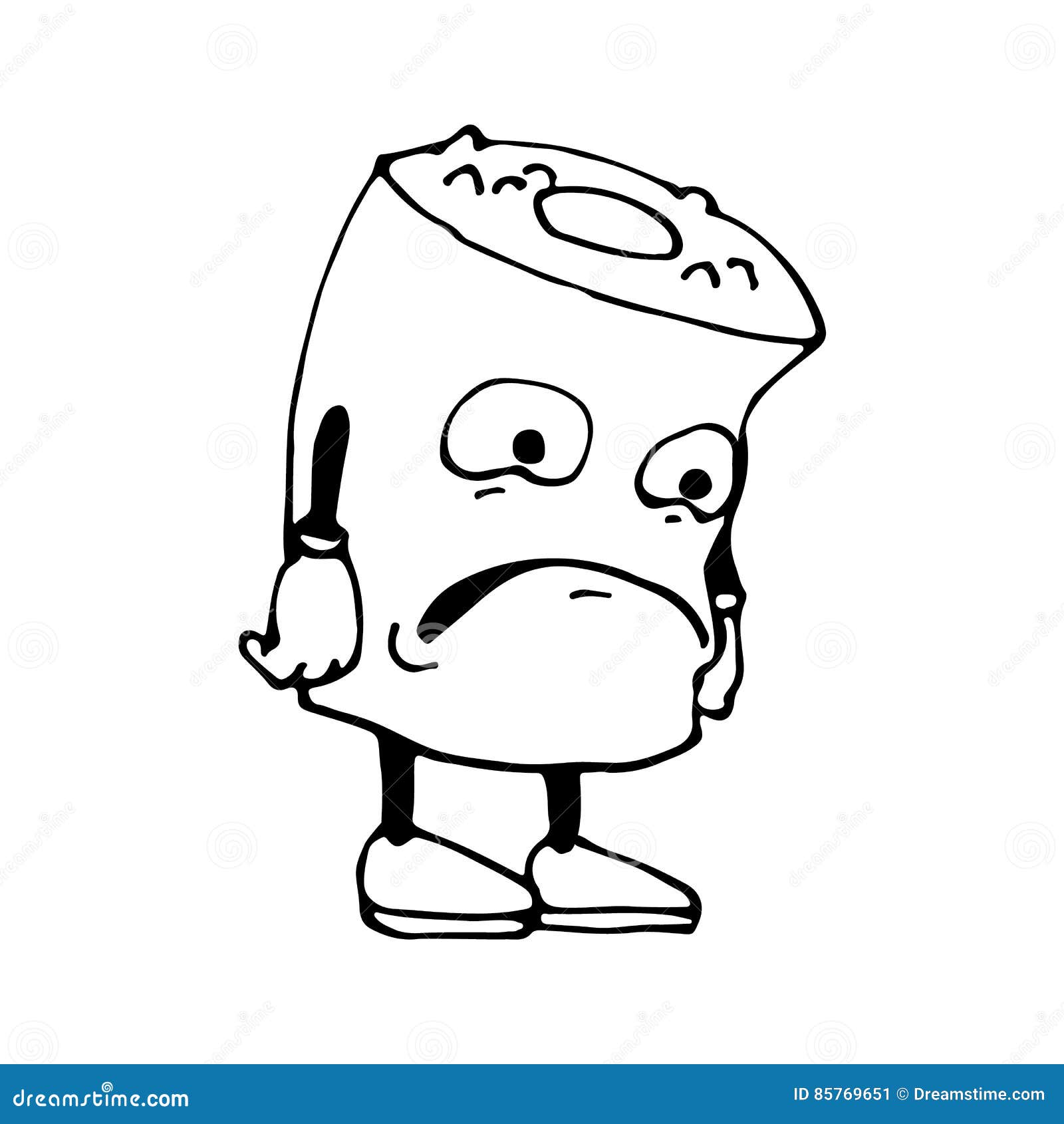Sushi in Cartoon Style. Sad. Sketch. Vector Isolated Image. Stock ...
