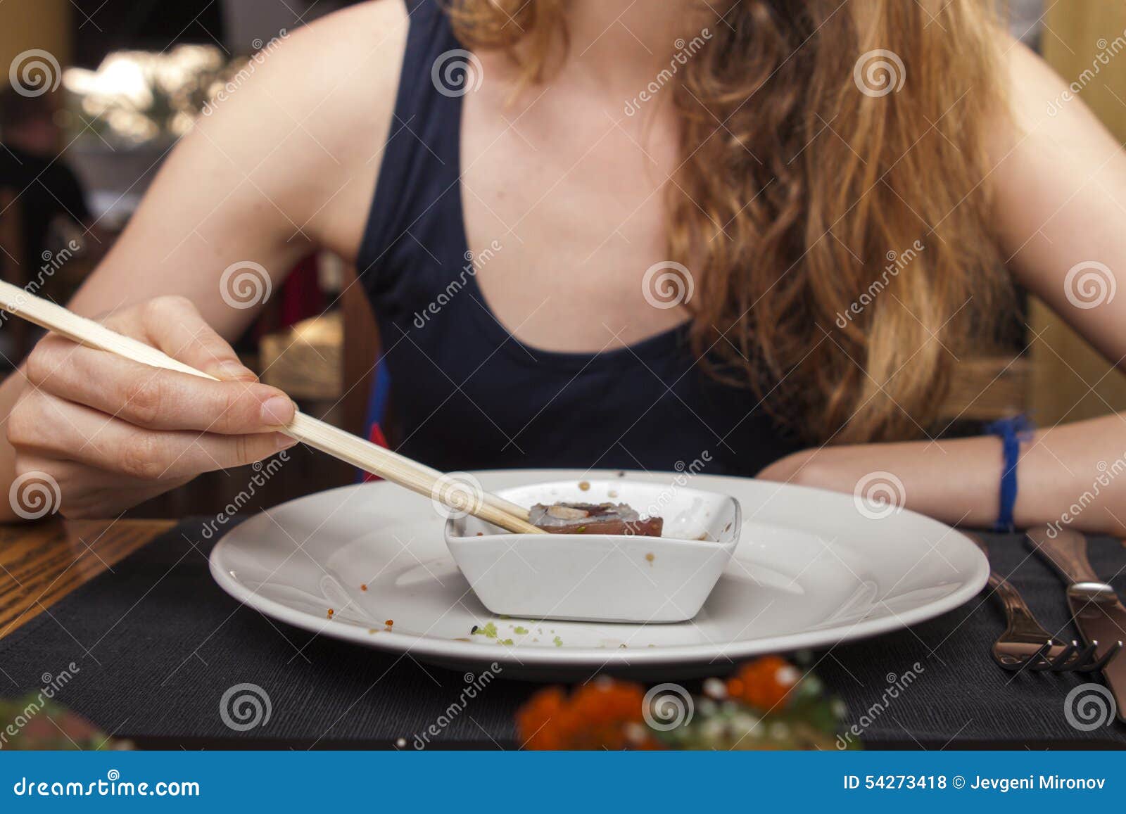 Sushi Dipping in a Soya Sauce Stock Photo Image of dipping, plate