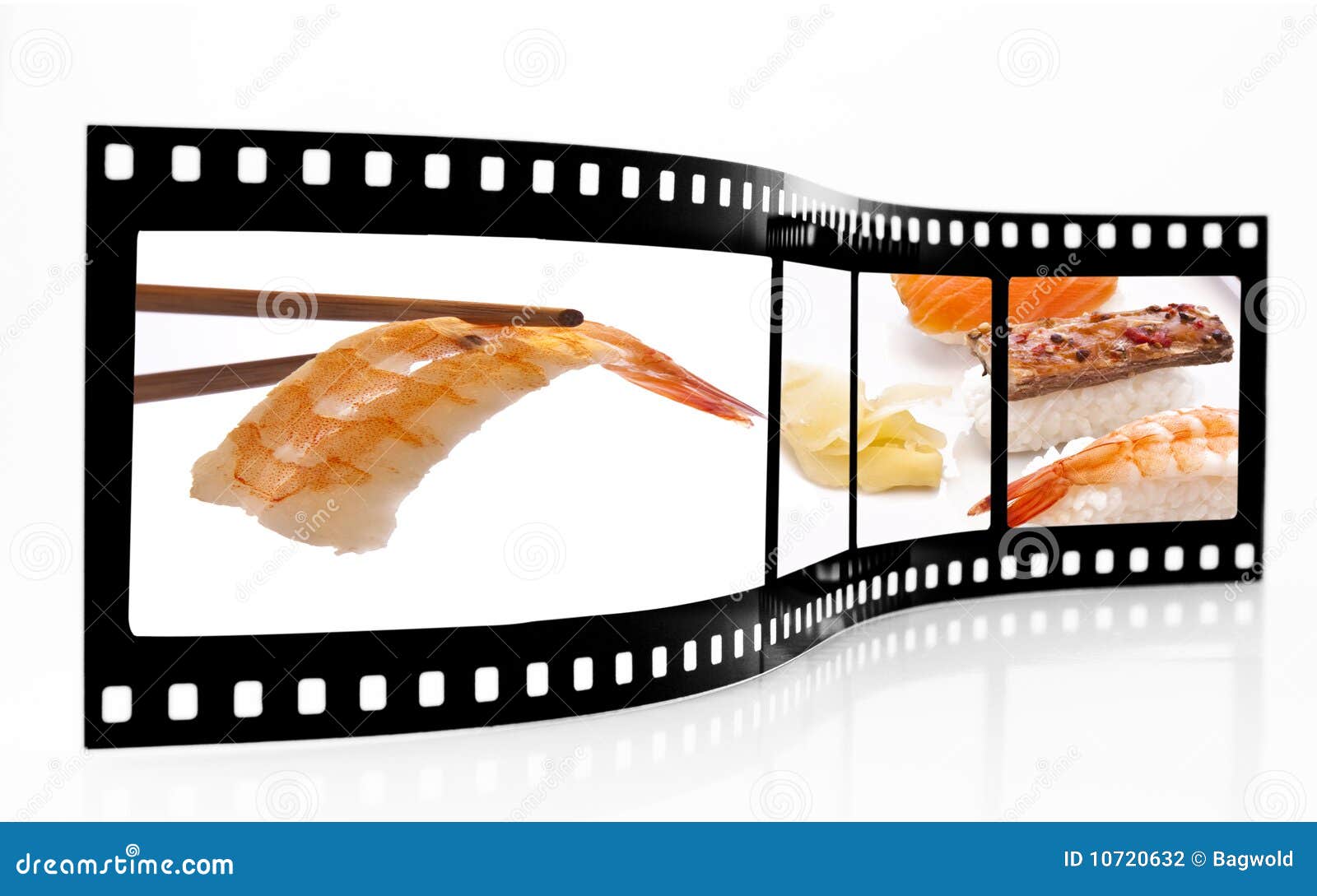Sushi Film Strip stock photo. Image of seafood, roll 10720632