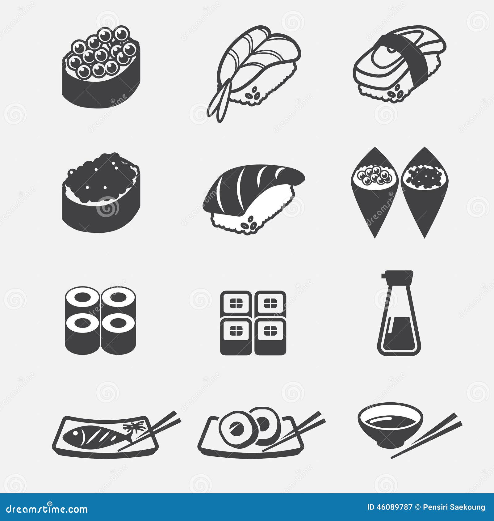 Sushi Icon Stock Vector Illustration Of Maki Black