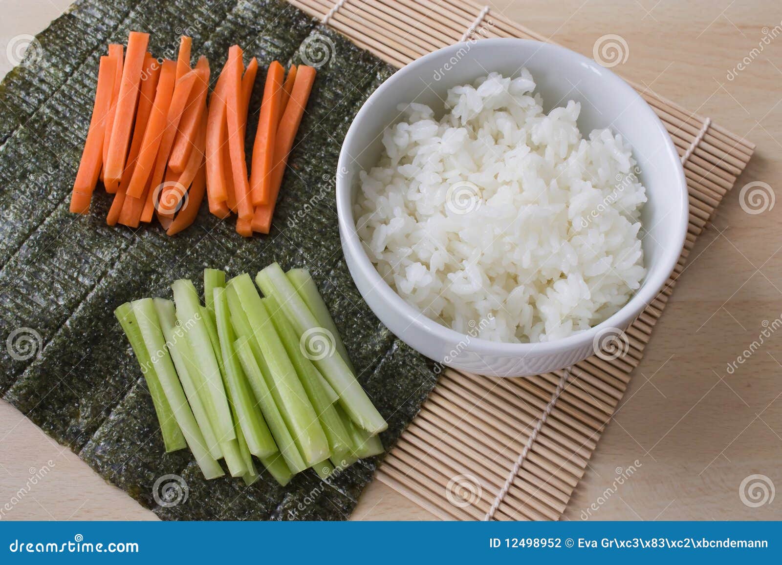 Sushi Ingredients stock photo. Image of countertop, bowl 12498952