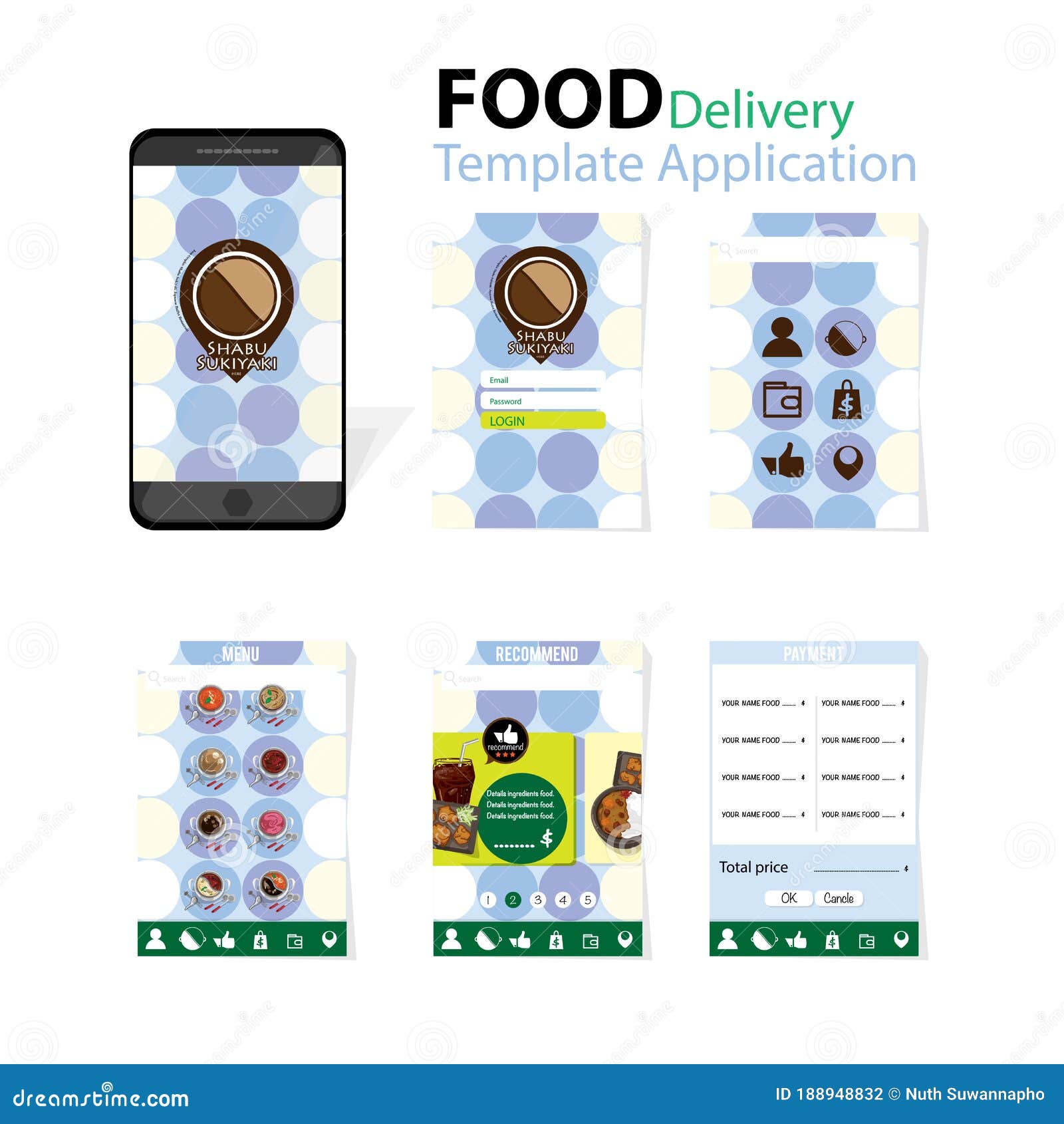 Sushi Menu Template Application Mobile Japanese Food Delivery Editorial