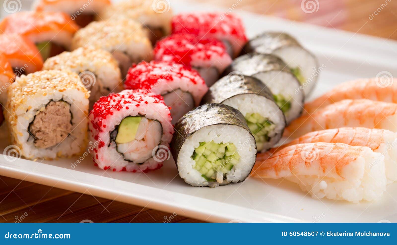 Sushi plate stock image. Image of japanese, food, cuisine - 60548607