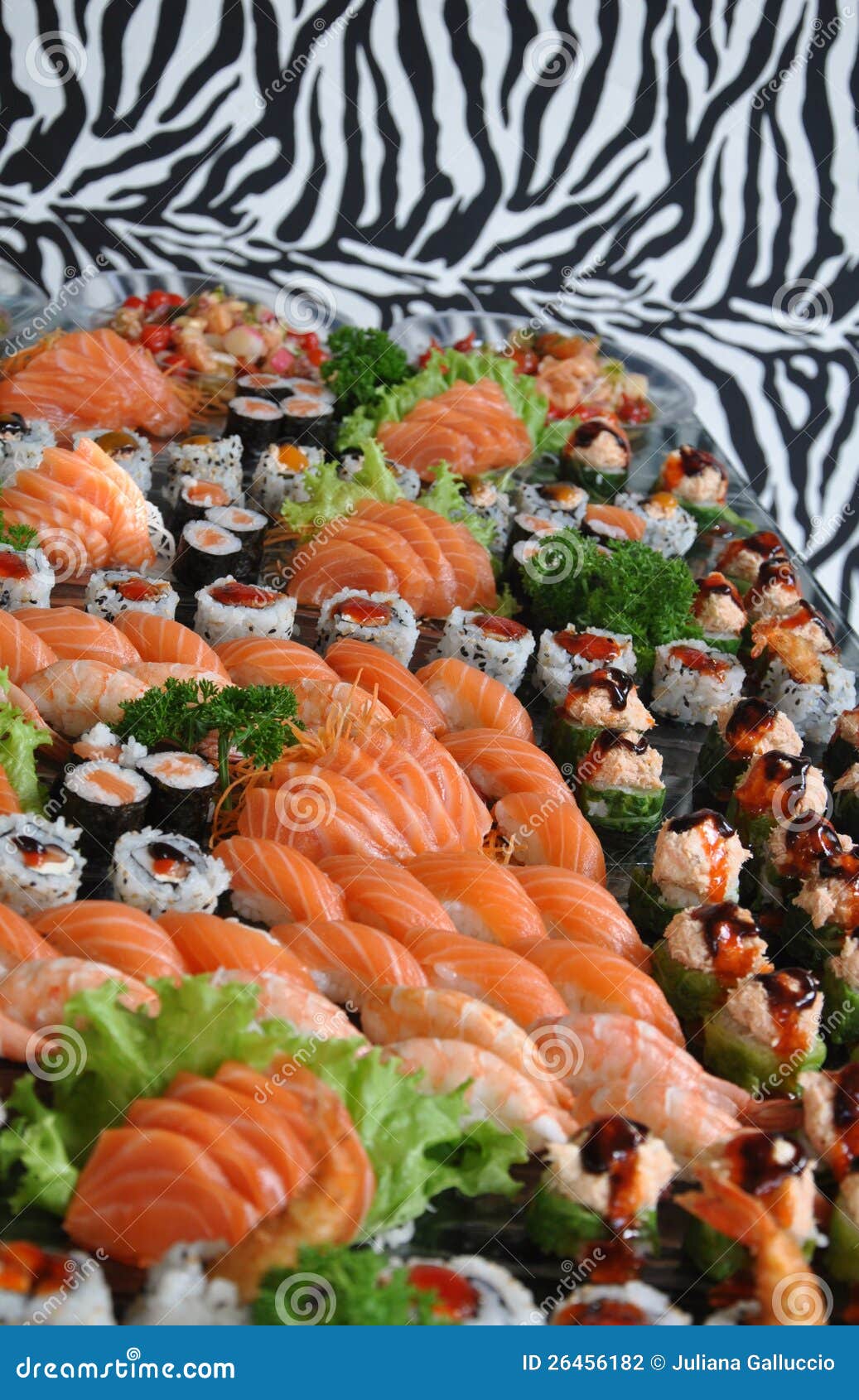Sushi and raw fish platter stock photo. Image of sushi 26456182