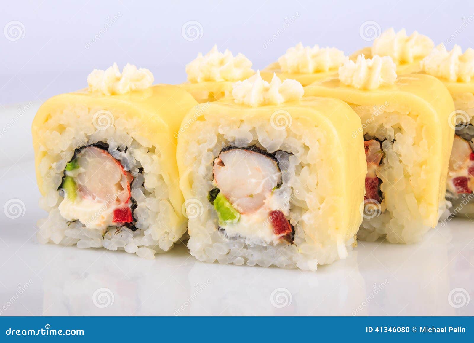 Sushi Roll with Crabs and Avocado Stock Photo Image of seafood, sushi