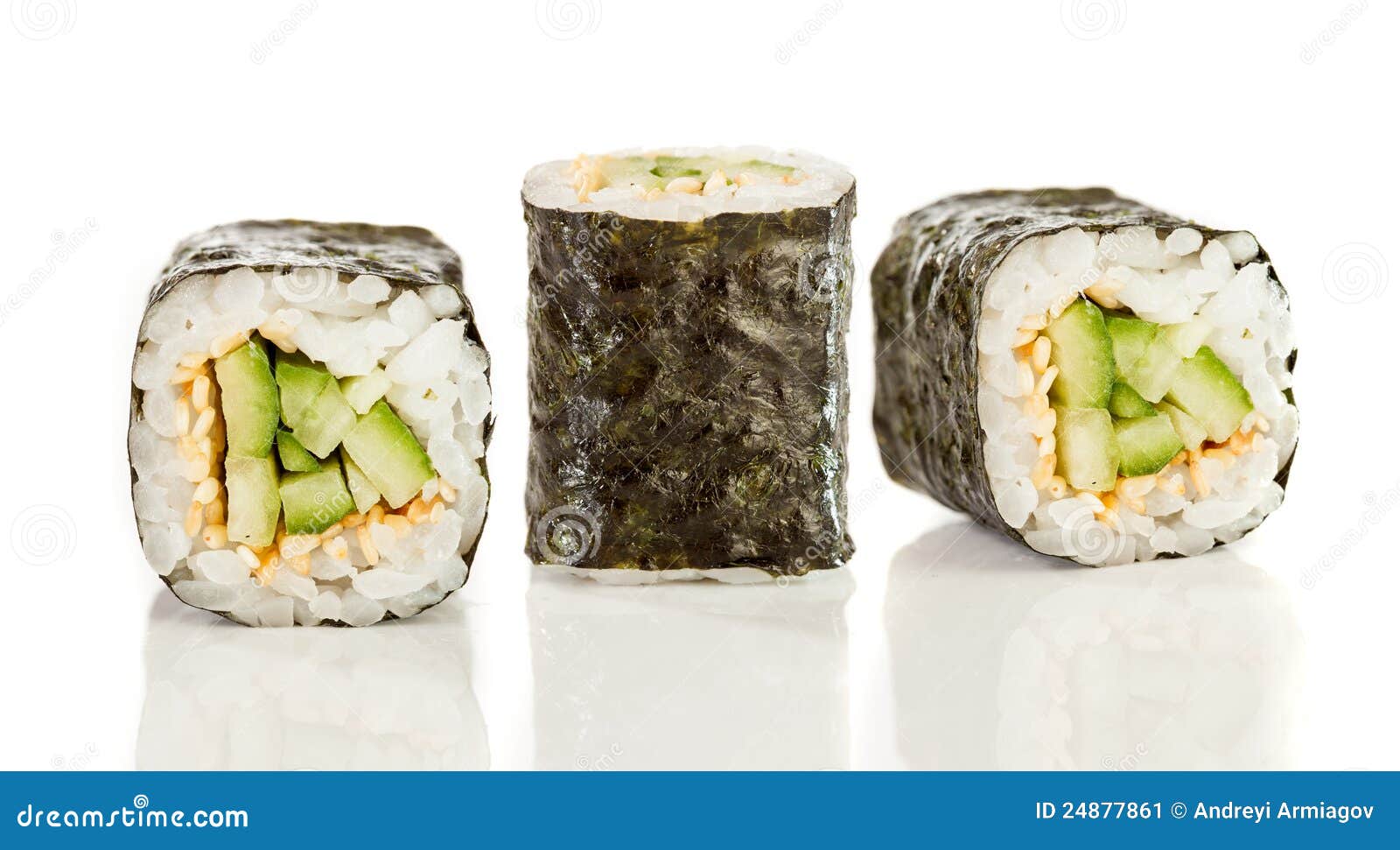 hav det sjovt Uden Mainstream Sushi Roll (Kappa Maki Roll) on a White Background Stock Image - Image of  asian, japan: 24877861