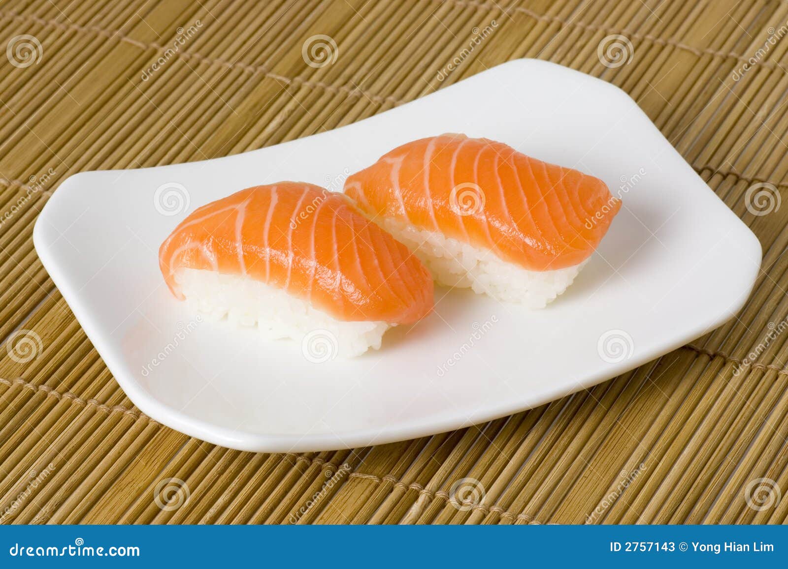 Sushi Salmon Nigiri stock image. Image of dinner, japanese 2757143