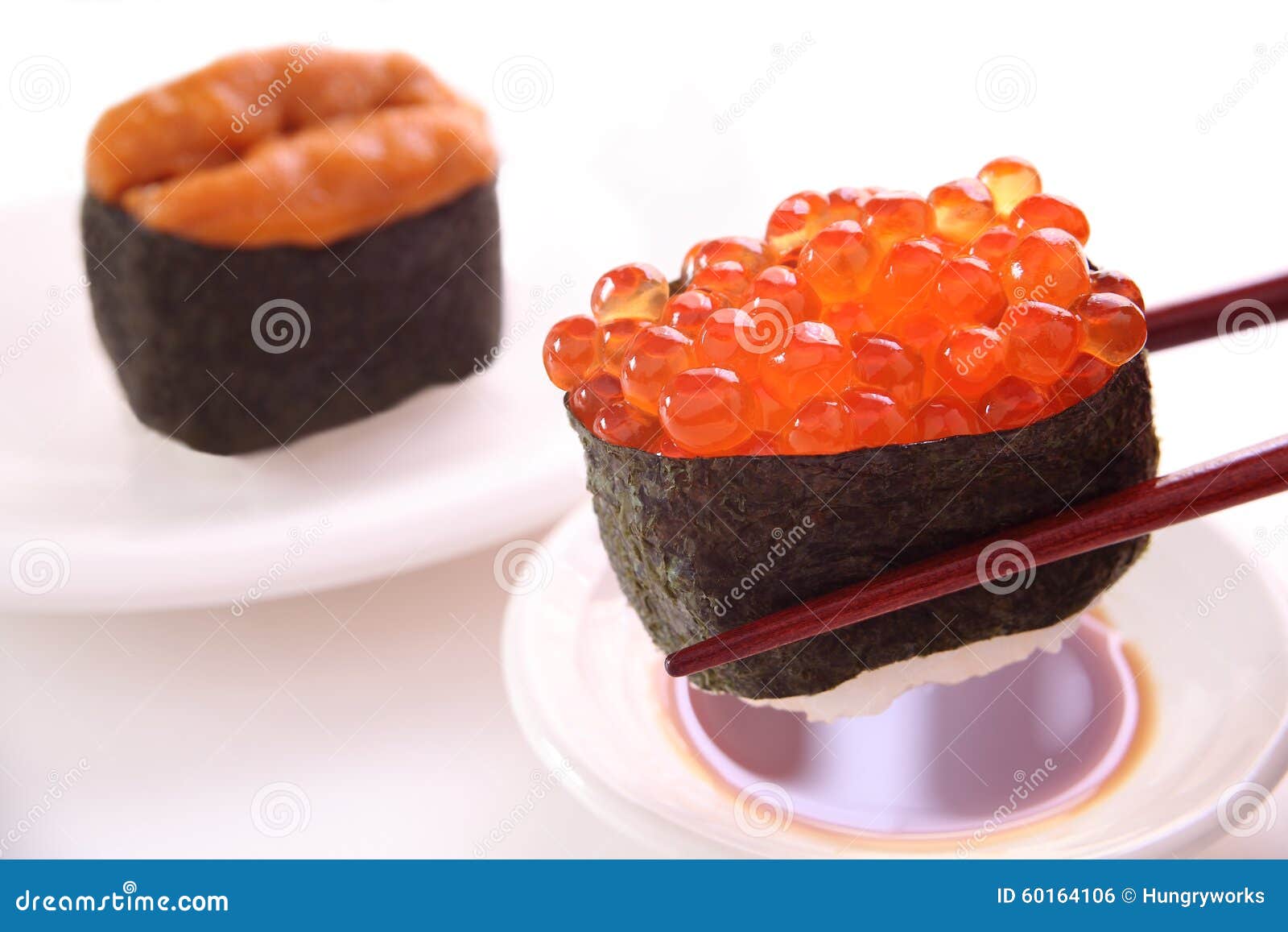 Sushi, Salmon Roe and Sea Urchin Stock Photo Image of nigiri, lunch