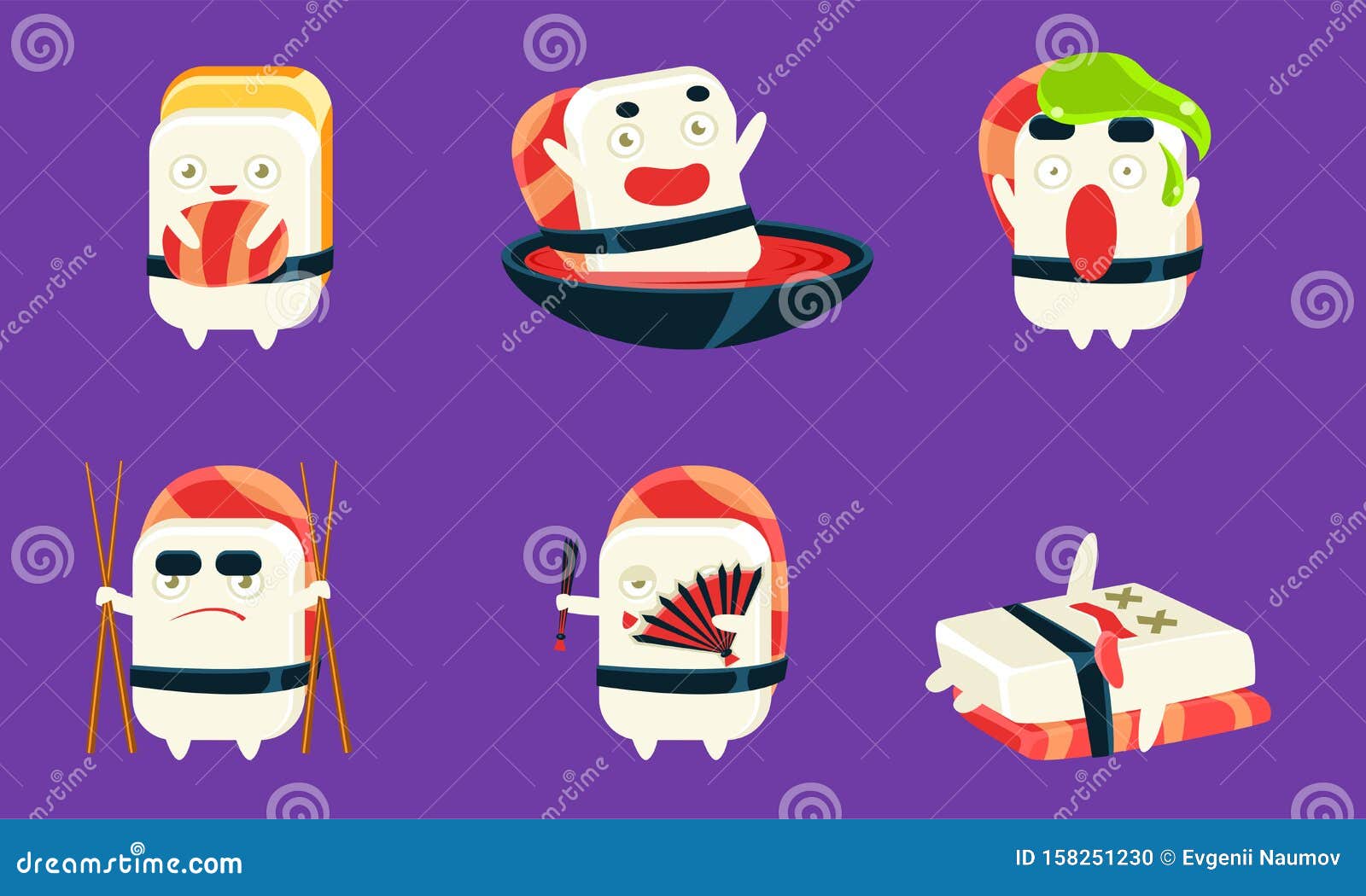 Cute Cartoon Sushi Set Stock Illustrations 2 Cute Cartoon Sushi Set Stock Illustrations Vectors Clipart Dreamstime