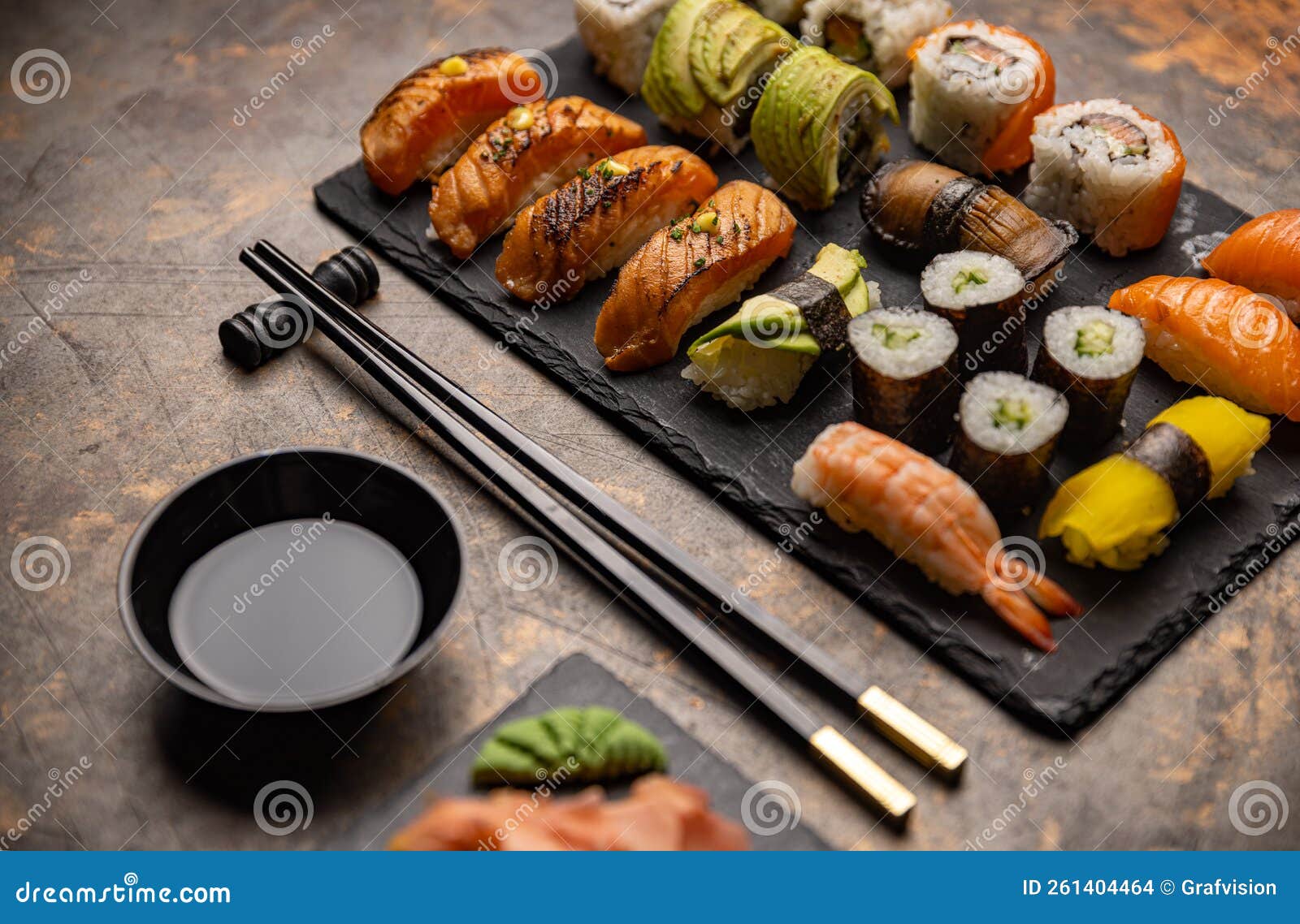 Sushi set menu stock photo. Image of ginger, gourmet 261404464