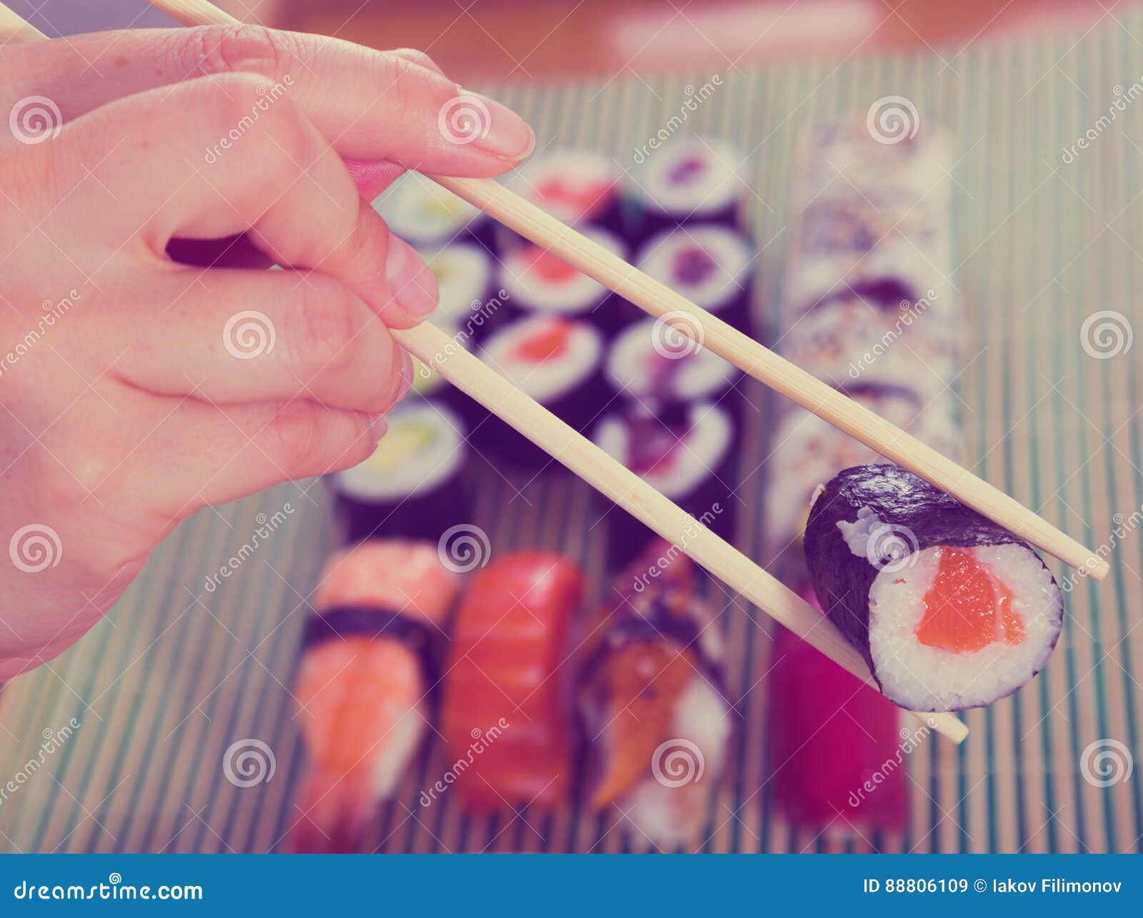 Sushi set in restaurant stock image. Image of maki, cooking 88806109