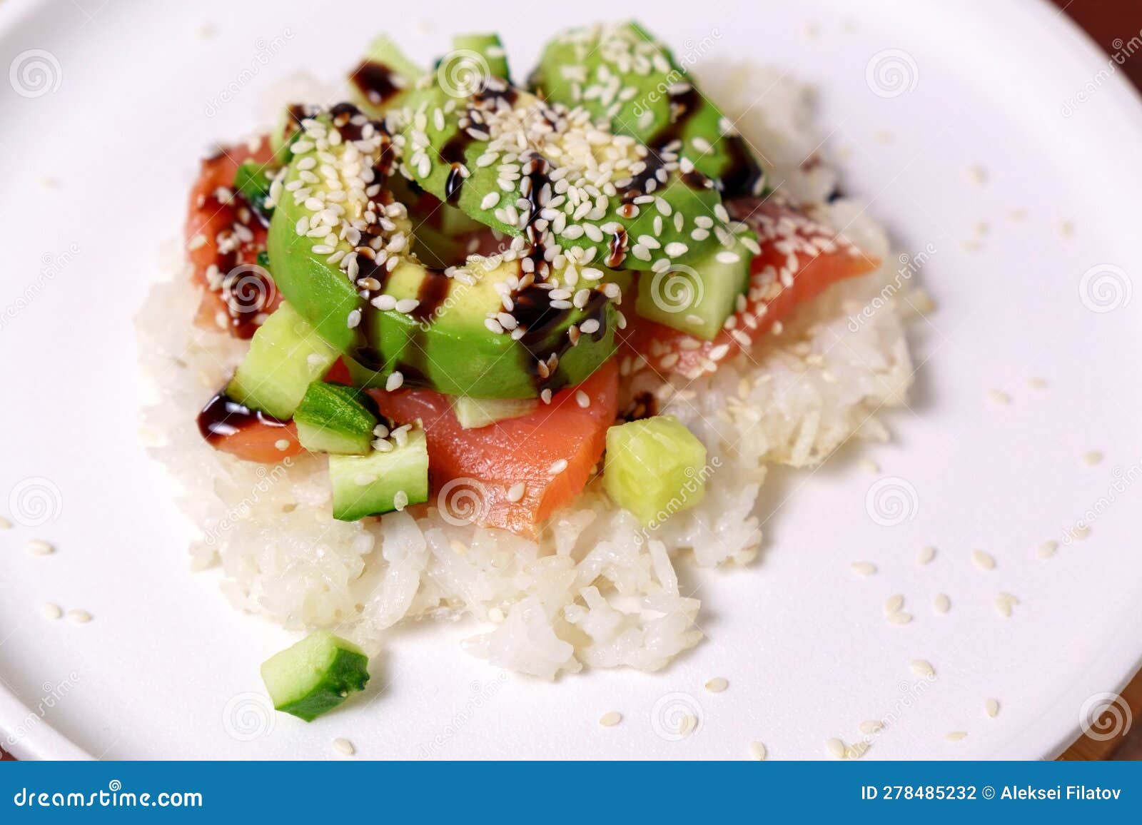 Sushi Waffle is Crispy Rice, Made in a Waffle Maker, Topped with Shoyu