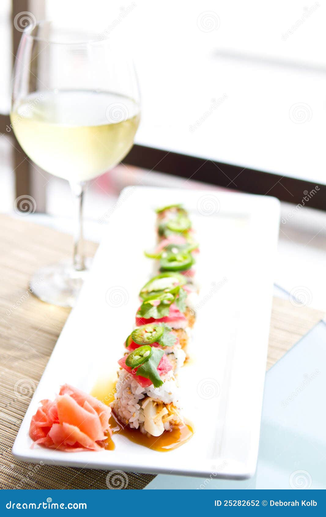 Sushi and Wine stock photo. Image of luxury, hungry, appetizer 25282652