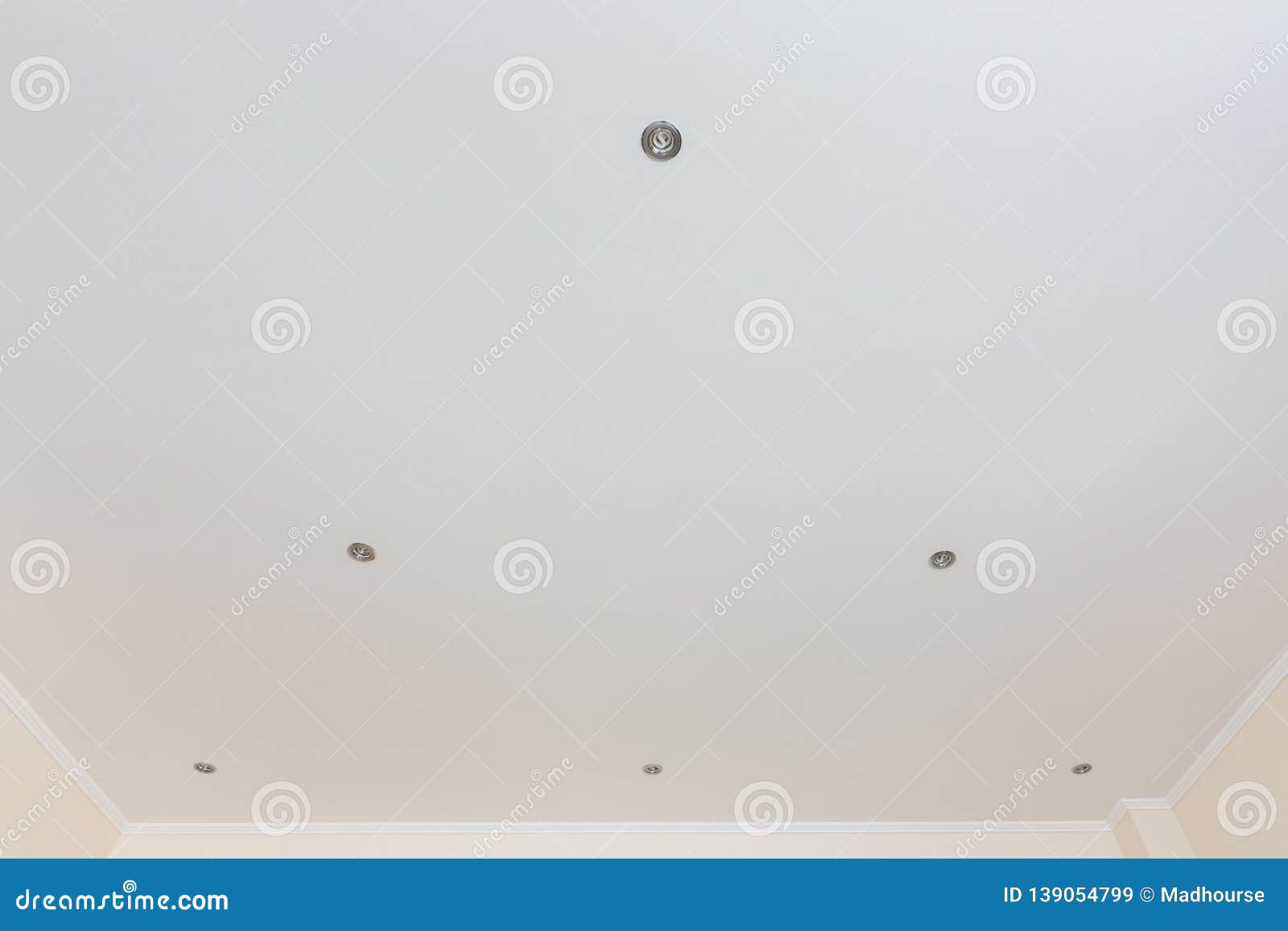 Suspended Ceiling Plasterboard With Built In Lights Stock Image