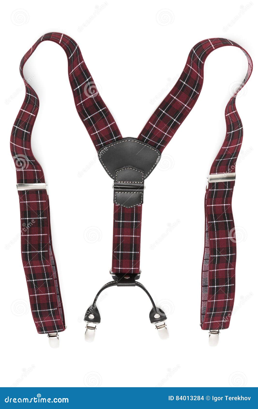 Suspenders on a White Background Stock Photo - Image of leather