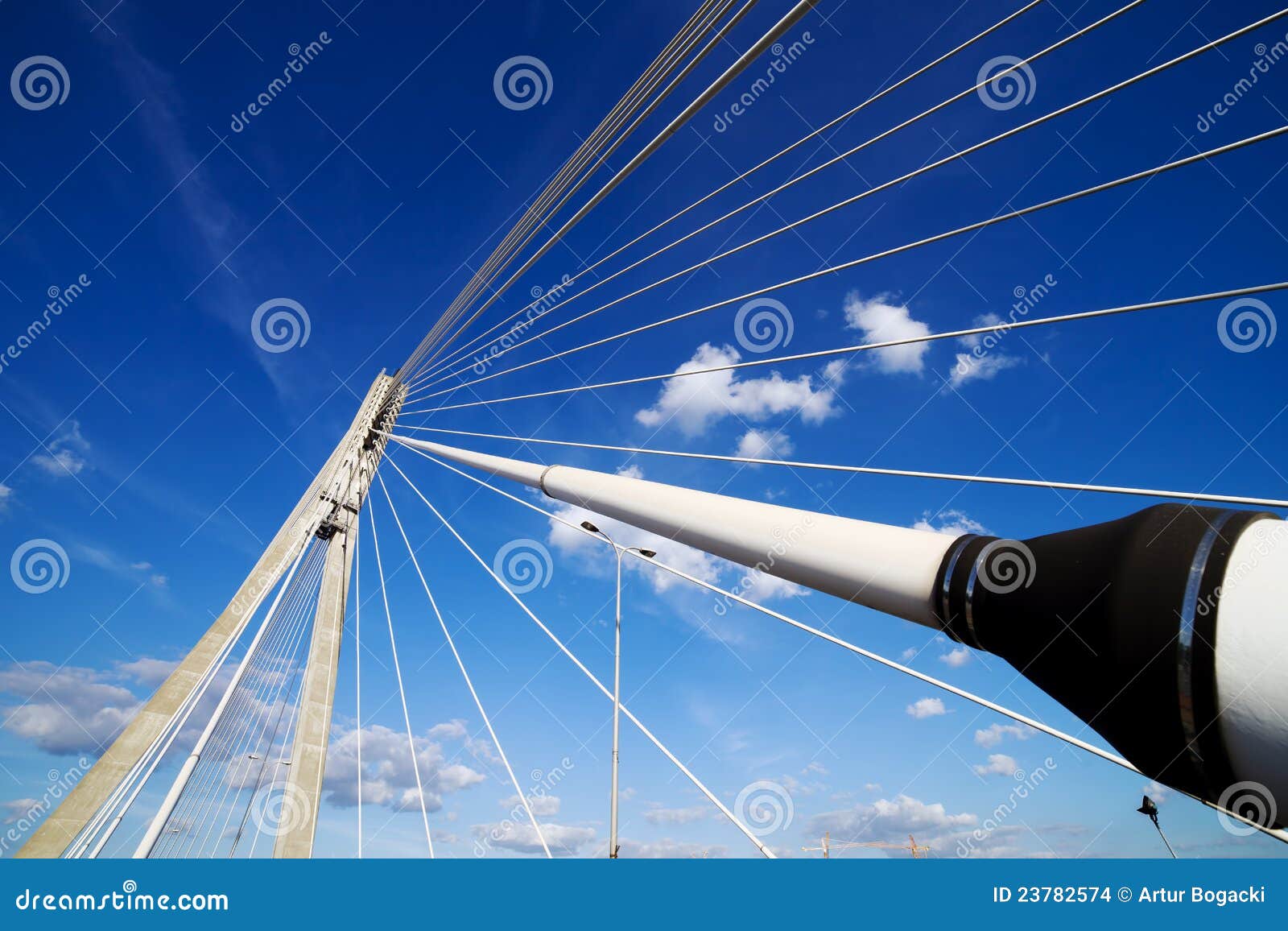 Suspension Bridge Contemporary Shape Stock Photo Image of warsaw