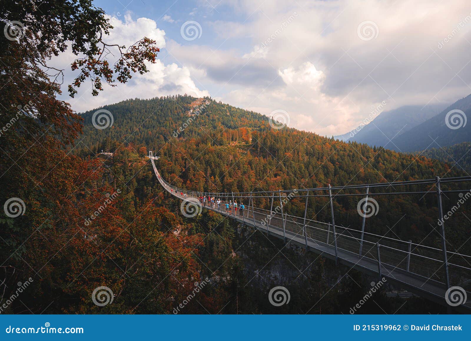 Suspension Bridge Highline 179 in the Alps, Austria. Stock Photo