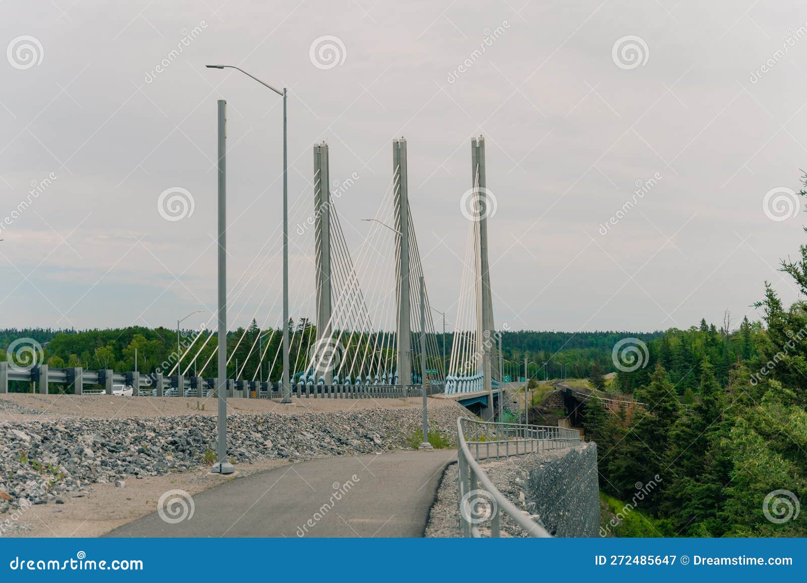 suspension bridge at nipigon on, canada