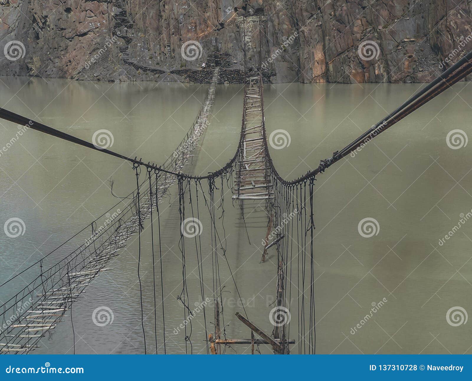 Suspension Bridge stock photo. Image of pakistan, suspension 137310728
