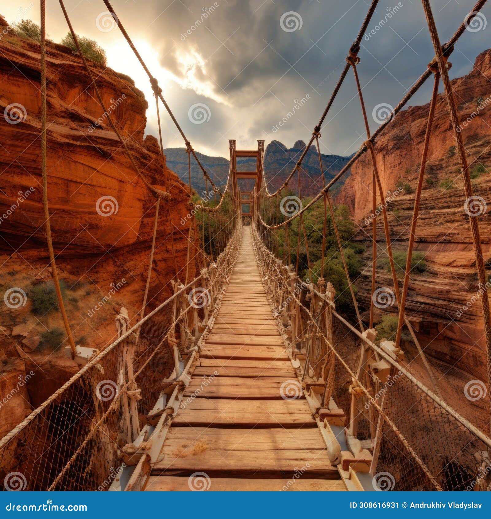 Bridge Over Canyon Stock Illustrations – 98 Bridge Over Canyon