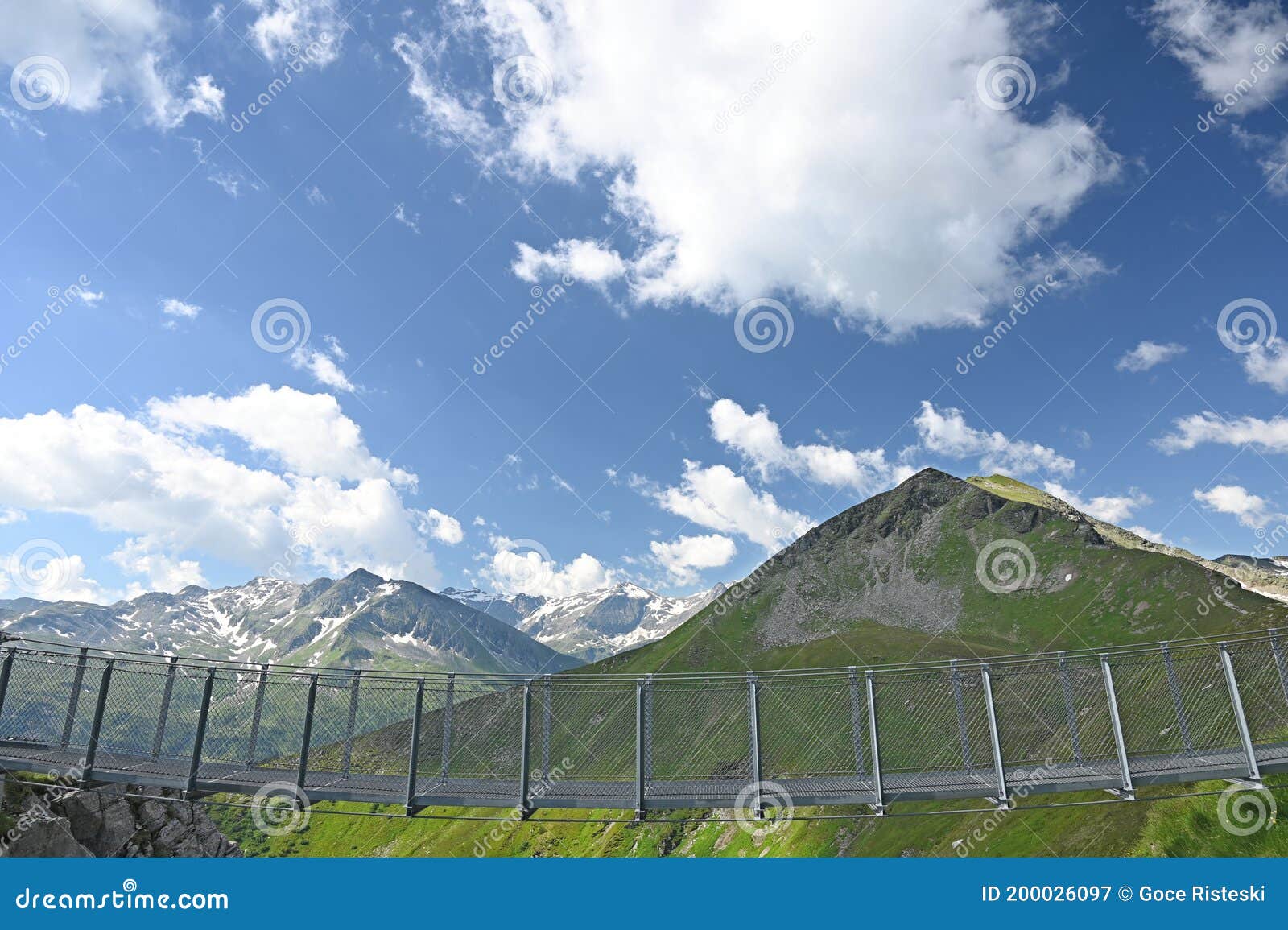 Suspension Bridge Stubnerkogel Landscape Bad Gastein Stock Image
