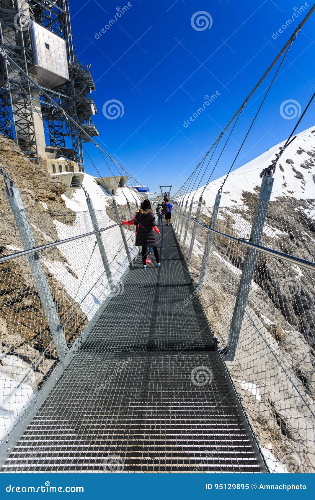 Suspension Bridge on Titlis Mountain. Editorial Image Image of