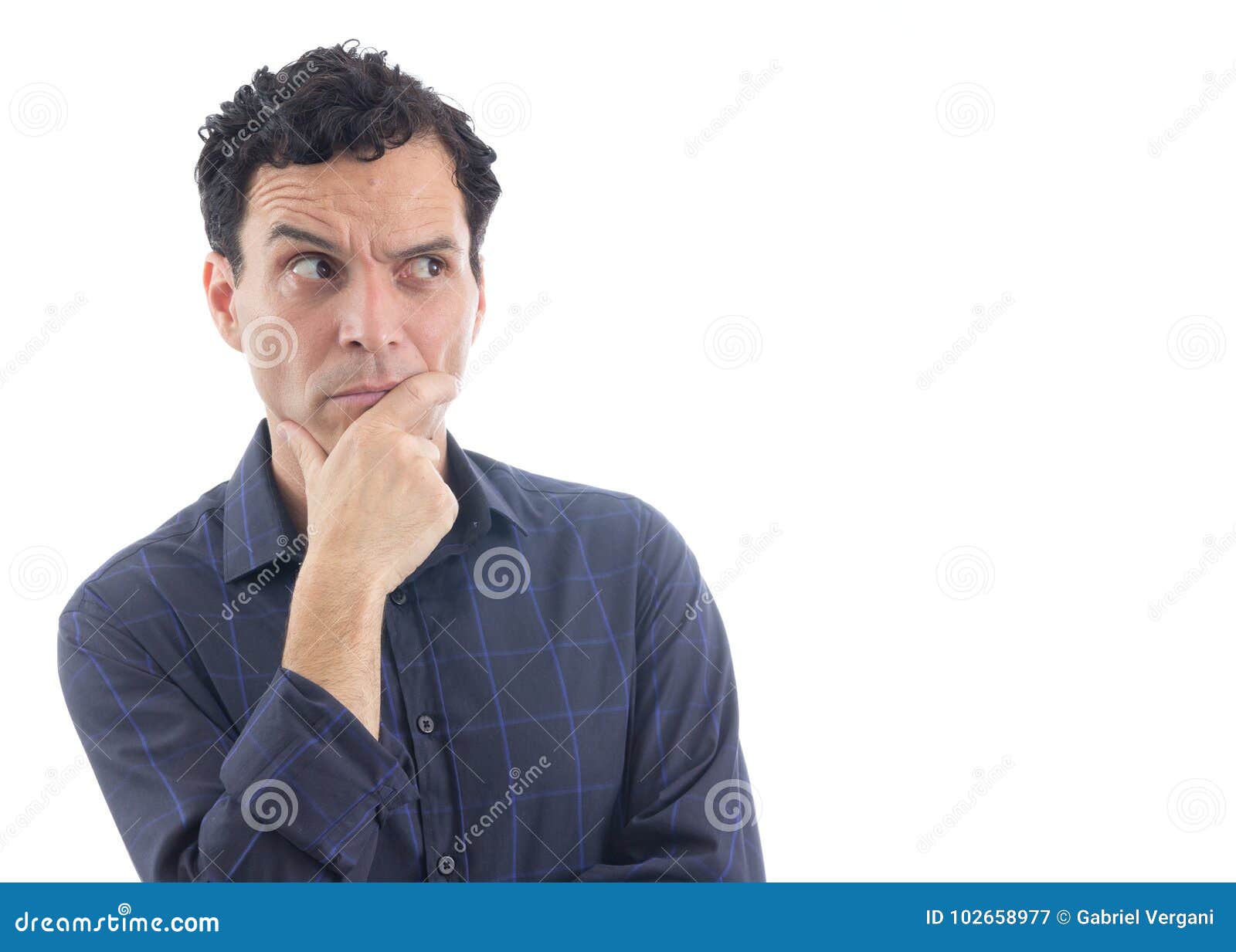 Suspicious Man the Person is Wearing Dark Blue Social Shirt is Stock Suspicious Man the Person is Wearing Dark Blue Social Shirt is Stock