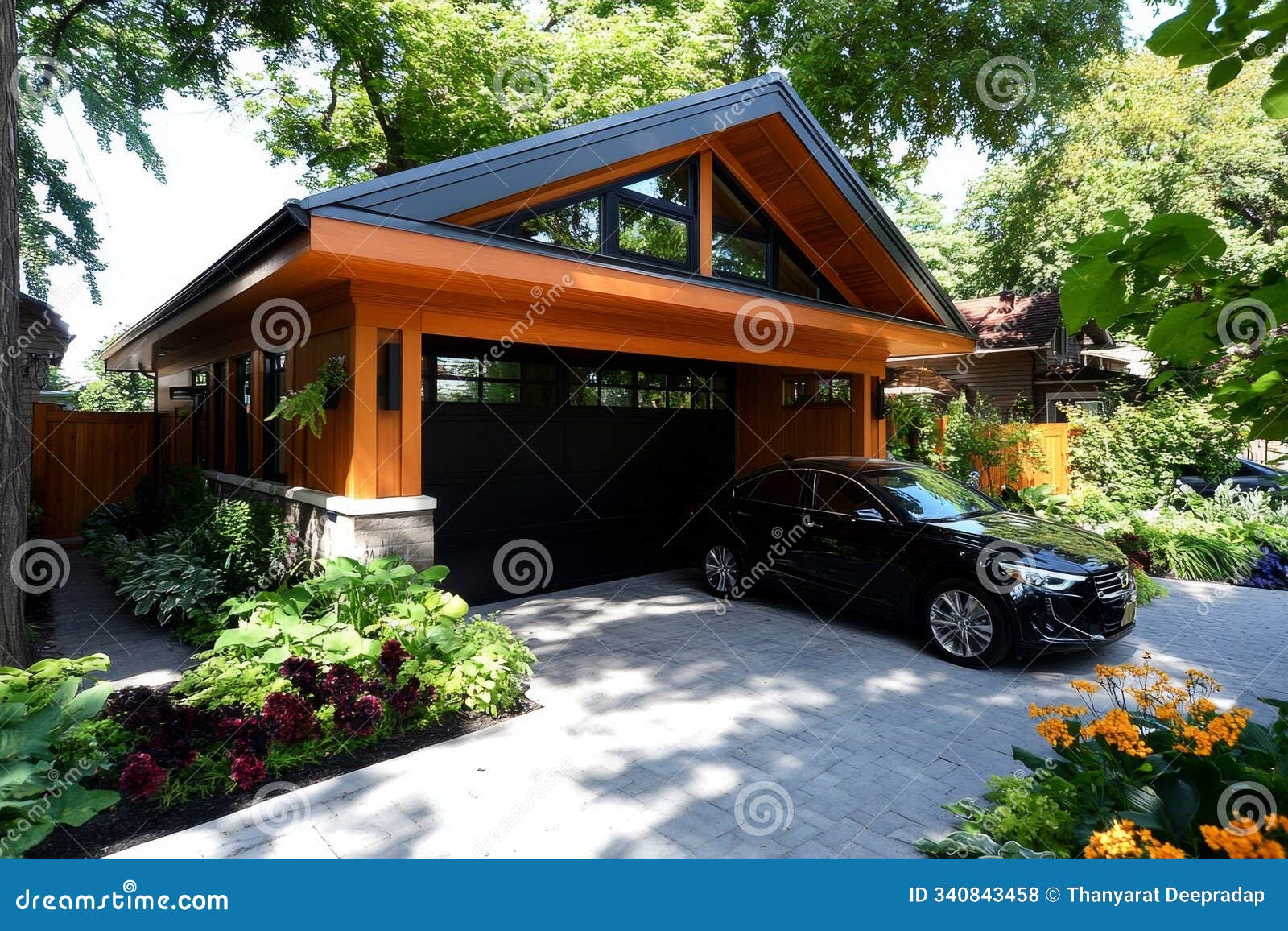 sustainable garage  is highlighted in a realistic photo of a garage built with reclaimed materials, featuring energy-