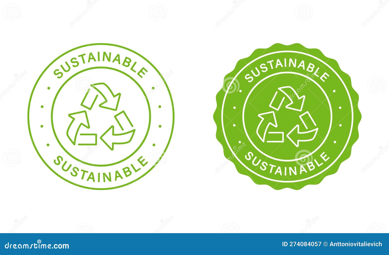 Sustainable Stamp Set. Green Label for Sustainable Natural Energy ...