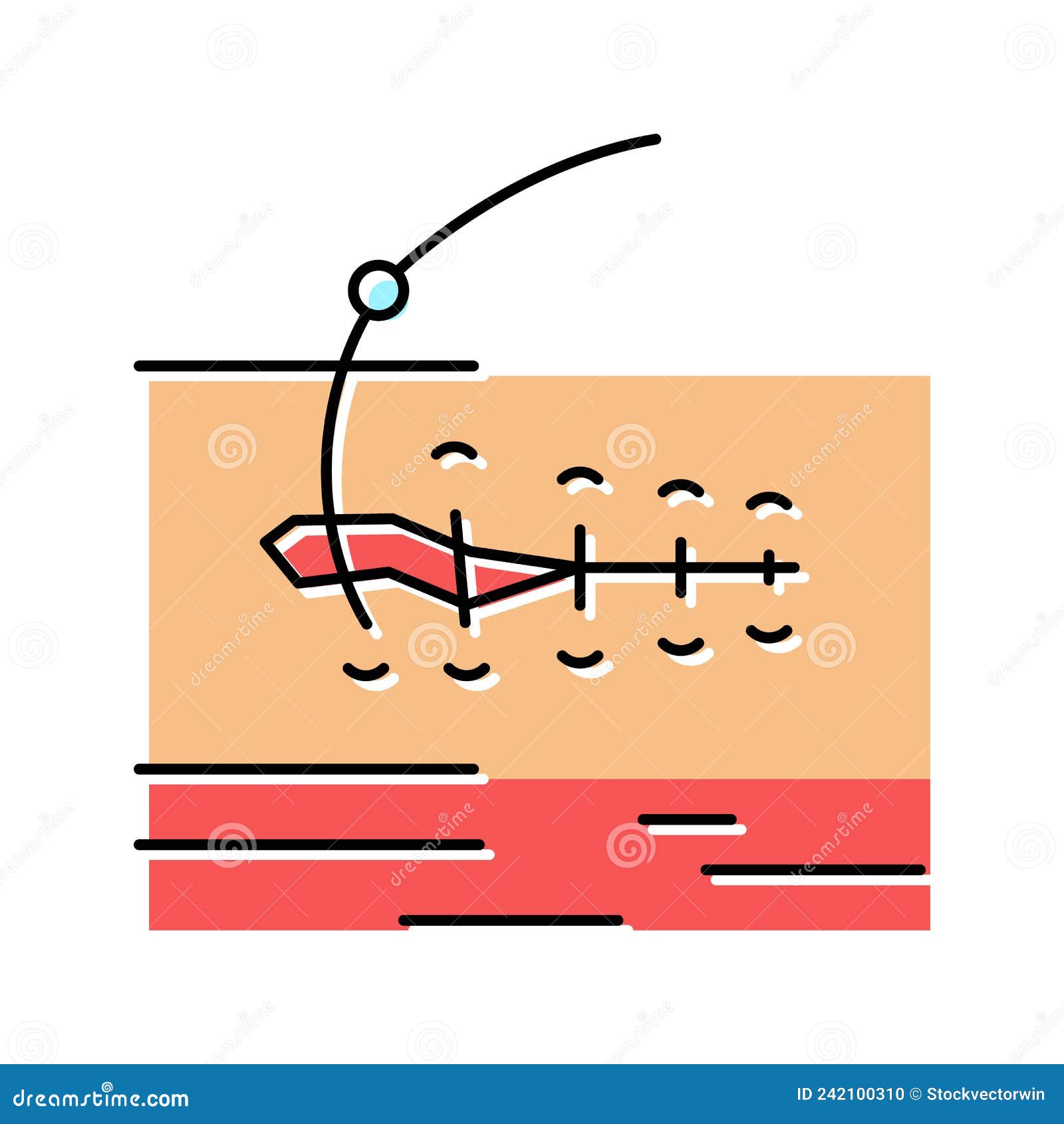 suturing wound color icon  