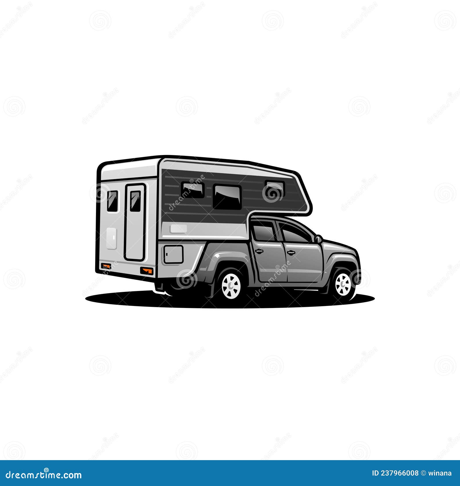 SUV Car, Camper Truck, Camper Van Illustration Vector Stock Vector ...