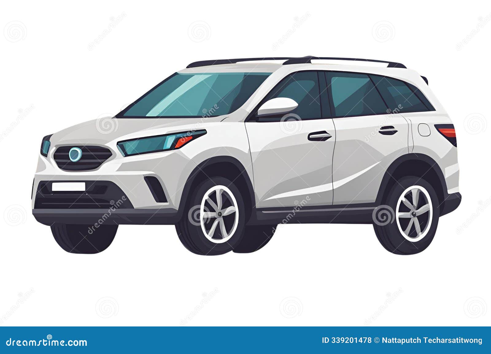 suv car in cartoon flat style. sport utility vehicle simple picture. family car icon for digital . compact suv side view.