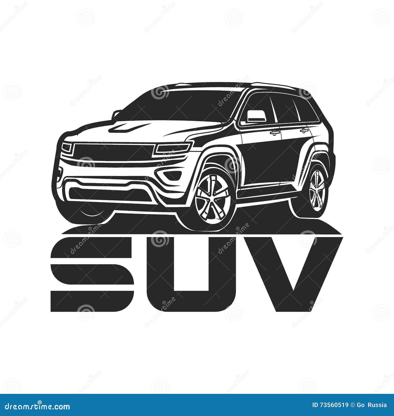 Suv car Icon logo design stock vector. Illustration of trailer 73560519