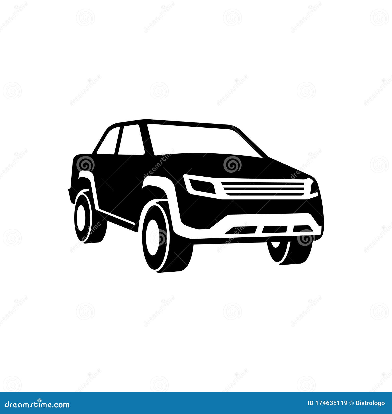 Suv Car Silhouette Vector Icon. Car Sign Symbol Design Stock Vector