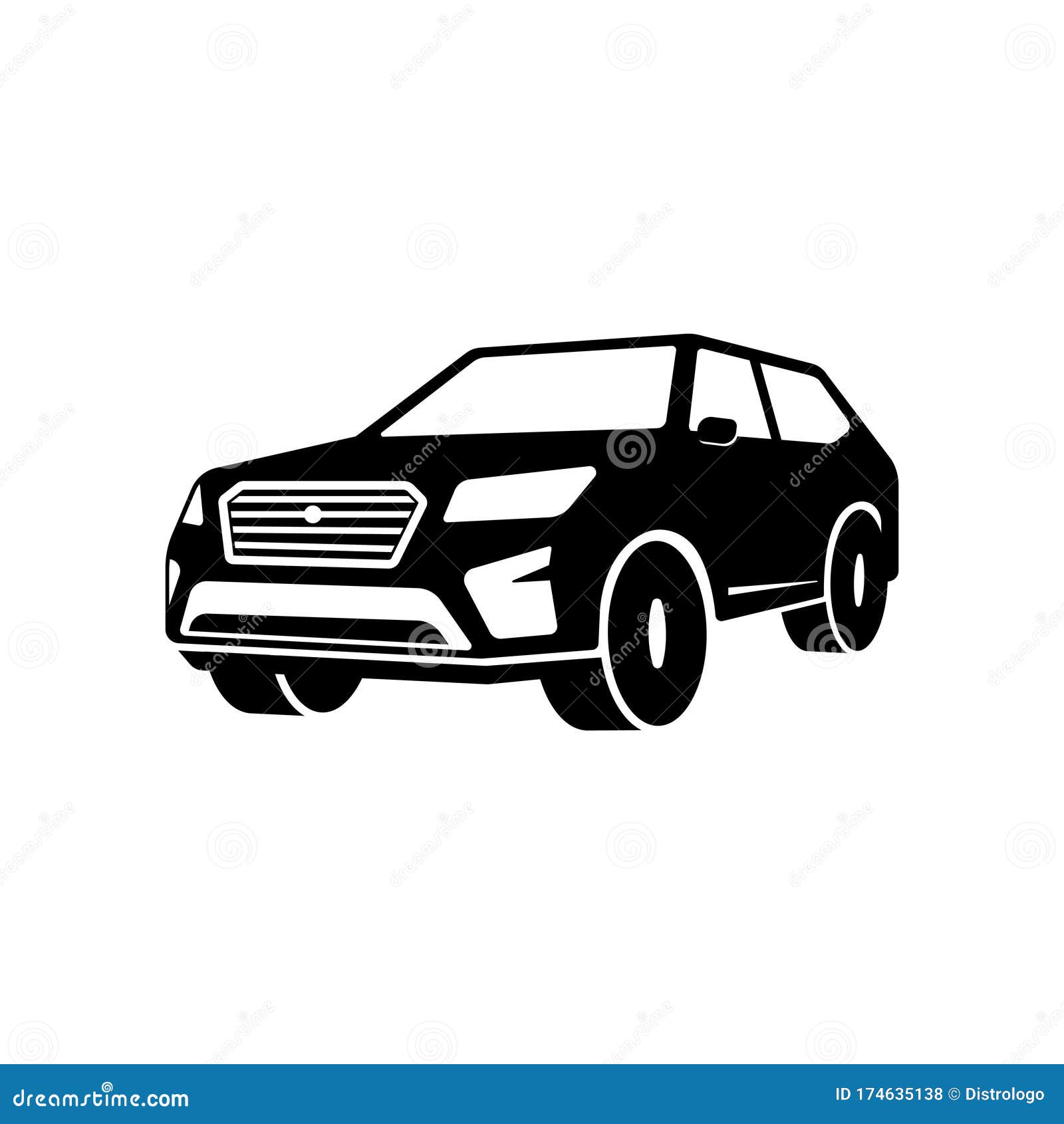 Suv Car Silhouette Vector Icon. Car Sign Symbol Design Stock Vector