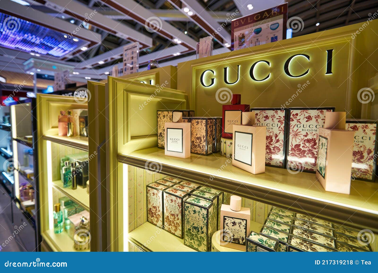 Close Up Shot of Gucci Perfumes on Display at Duty-free Store Editorial  Stock Photo - Image of fragrancy, commerce: 217319218