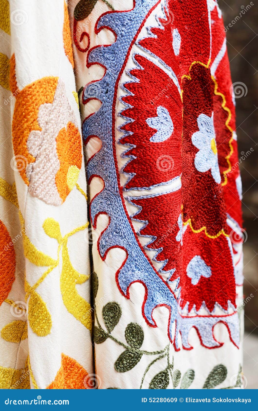 Suzani - Traditional Uzbek Embroidery with Colorful Pattern Stock Image ...