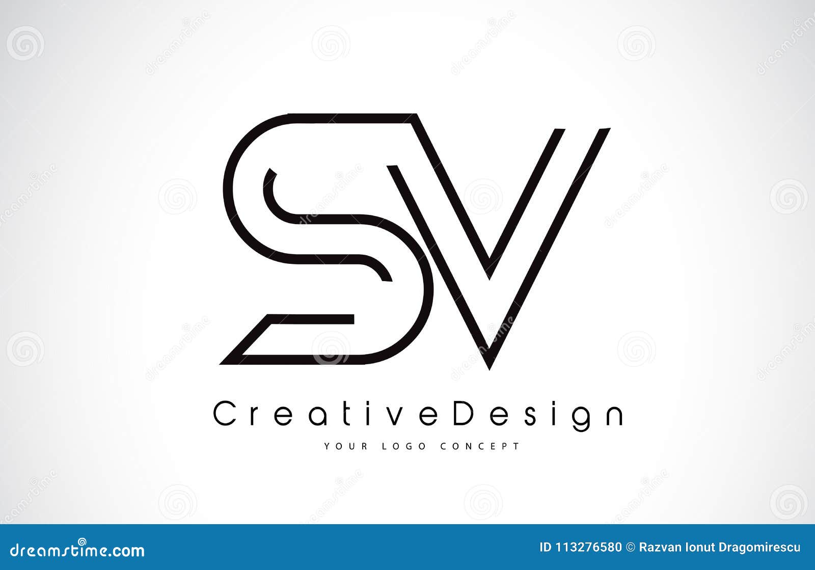 Creative Letter VL Logo Vector Template With Black Color. VL Logo