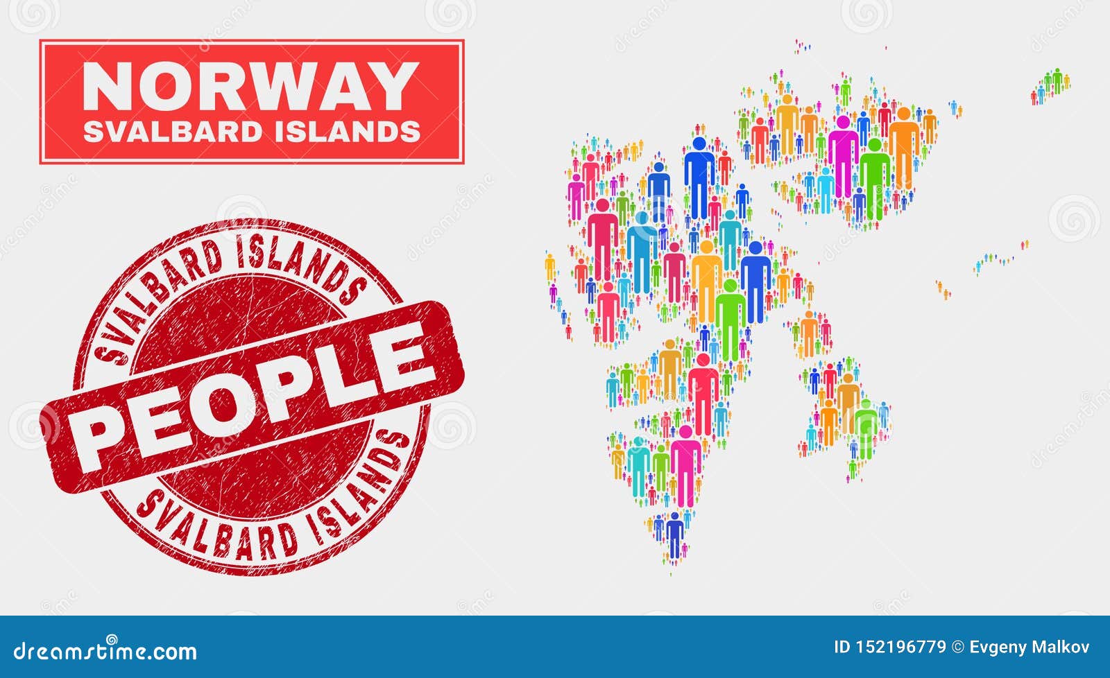 Svalbard Islands Map Population People and Scratched Stamp Stock Vector