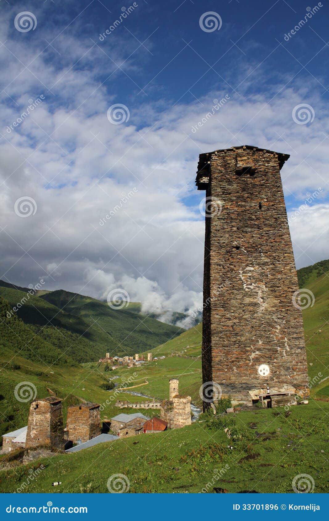 Svanetian towers, Georgia stock photo. Image of north - 33701896